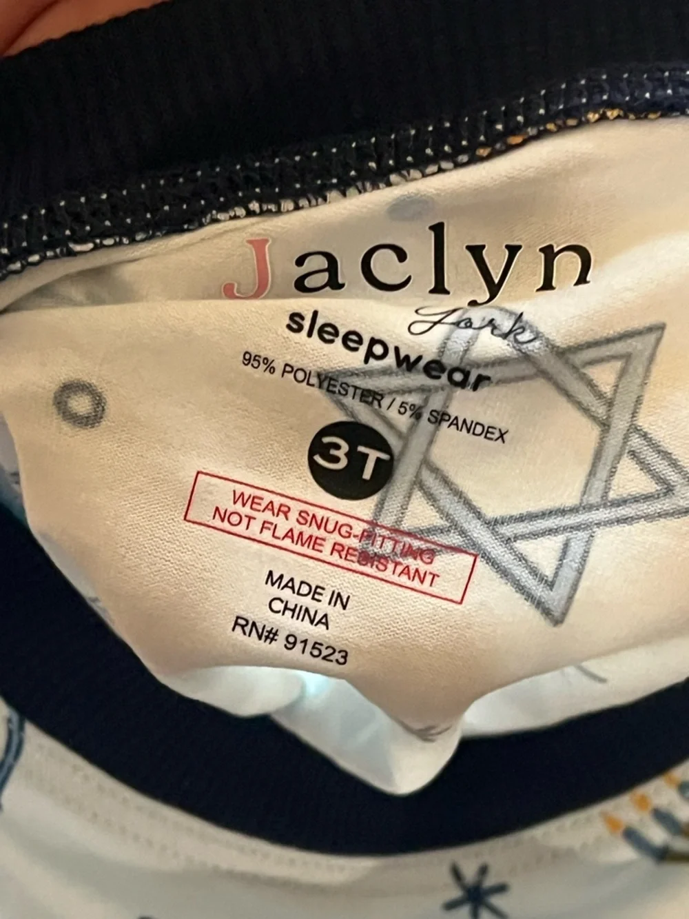 New - Jaclyn Light Blue Hanukkah Print Kids Pajama Set